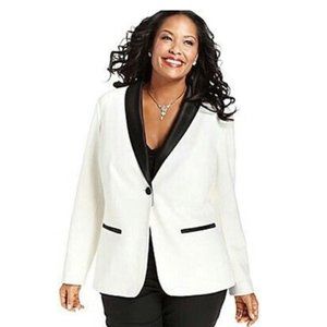 Charter Club ivory knit blazer, size 14